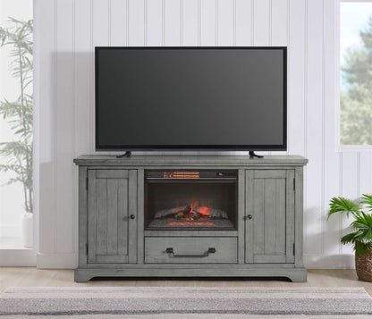 Martin Svensson Home -  Beach House TV Stand, Dove Grey with Fireplace - 909199F veiw 5