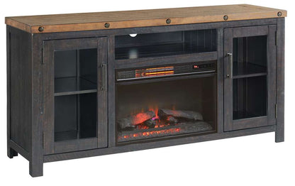 Martin Svensson Home -  Bolton TV Stand with Electric Fireplace, Black Stain and Natural - 909826F veiw 1