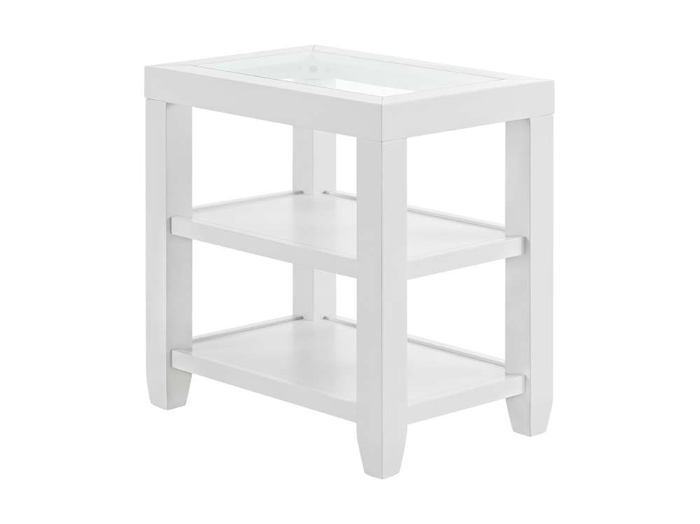 Martin Svensson Home - Cordero 16in Glass Top Chairside Table, White - 830273 veiw 1