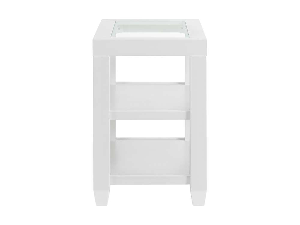 Martin Svensson Home - Cordero 16in Glass Top Chairside Table, White - 830273 veiw 2