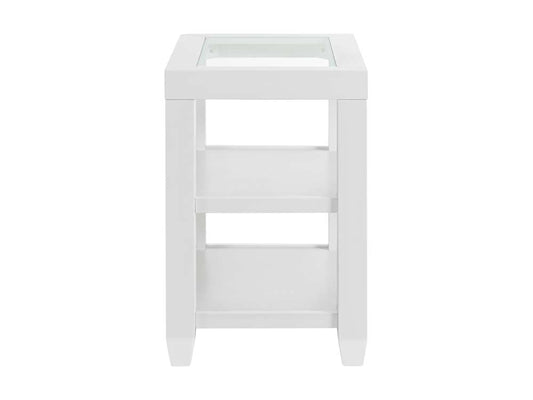Martin Svensson Home - Cordero 16in Glass Top Chairside Table, White - 830273 veiw 2