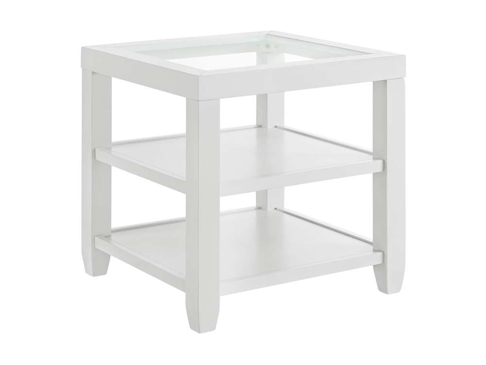 Martin Svensson Home - Cordero 24in Glass Top End Table, White - 830233 veiw 2