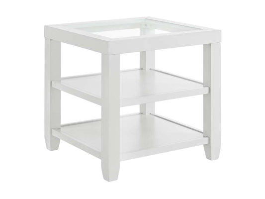 Martin Svensson Home - Cordero 24in Glass Top End Table, White - 830233 veiw 2