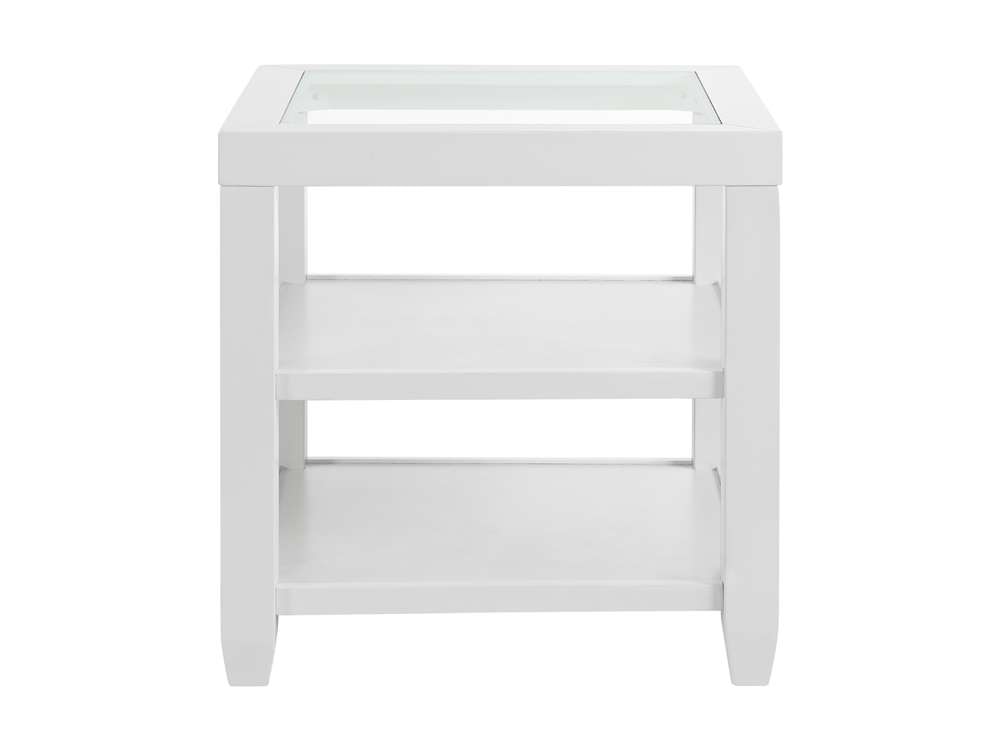 Martin Svensson Home - Cordero 24in Glass Top End Table, White - 830233 veiw 5