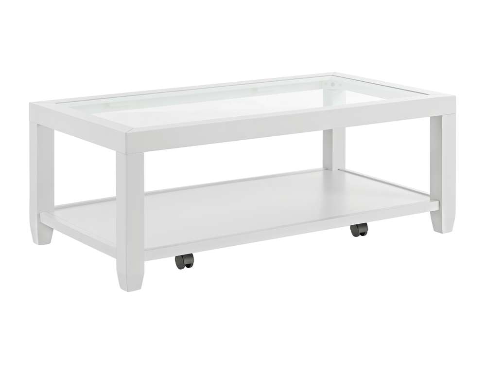 Martin Svensson Home - Cordero 48in Glass Top Coffee Table, White - 830223 veiw 2