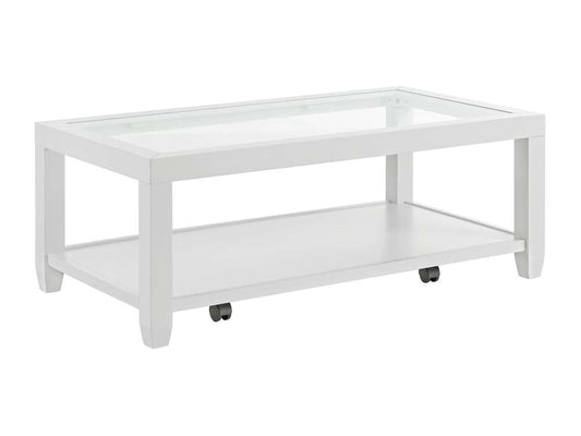 Martin Svensson Home - Cordero 48in Glass Top Coffee Table, White - 830223 veiw 2