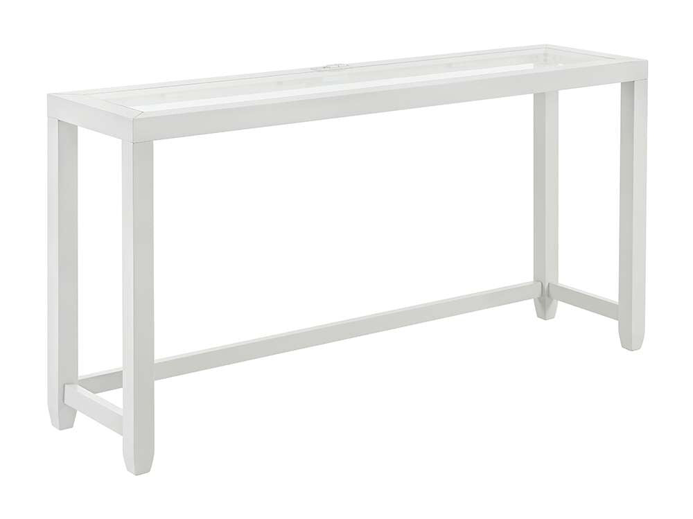 Martin Svensson Home - Cordero 72in Glass Top Console Bar Table and Stool Set, White and Heather Grey - 830263 veiw 3
