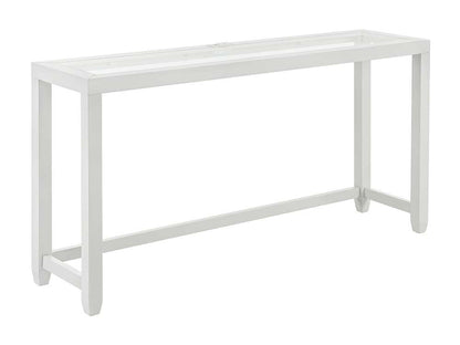 Martin Svensson Home - Cordero 72in Glass Top Console Bar Table and Stool Set, White and Heather Grey - 830263 veiw 3