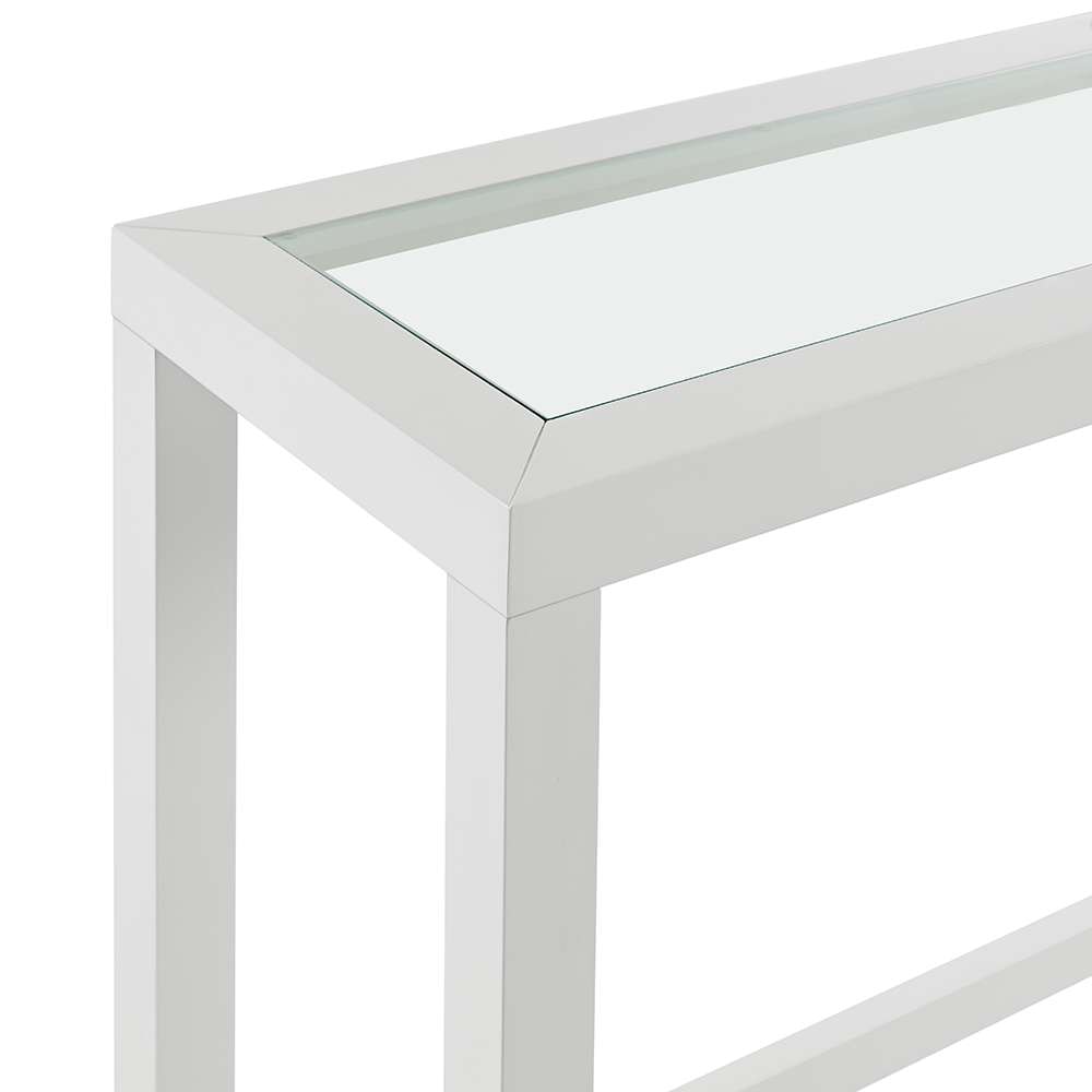 Martin Svensson Home - Cordero 72in Glass Top Console Bar Table and Stool Set, White and Heather Grey - 830263 veiw 5