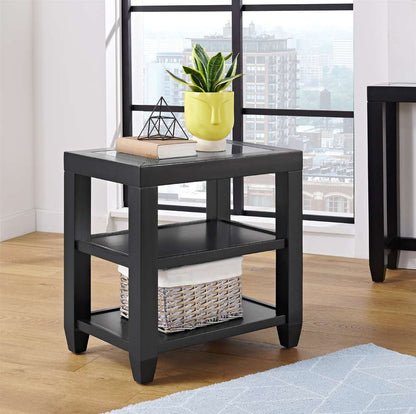 Martin Svensson Home- Cordero Glass Top Chairside Table, Black -830272 veiw 2
