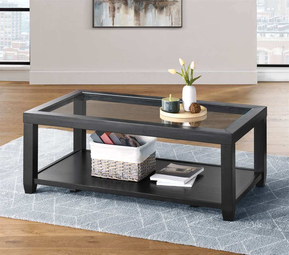Martin Svensson Home- Cordero Glass Top Coffee Table, Black -830222 veiw 2