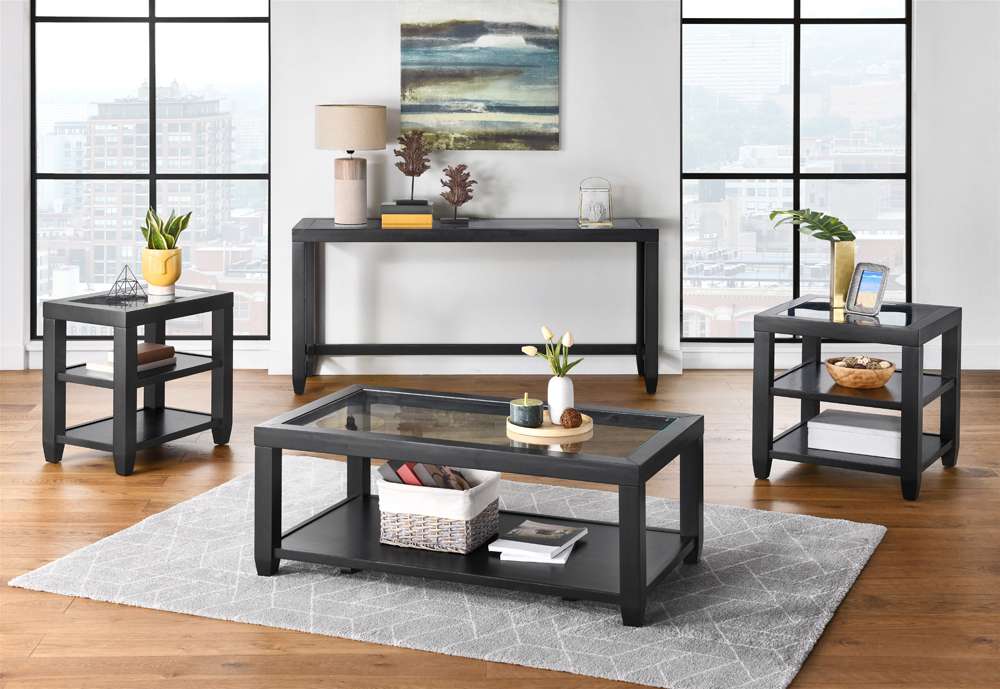 Martin Svensson Home- Cordero Glass Top Coffee Table, Black -830222 veiw 8