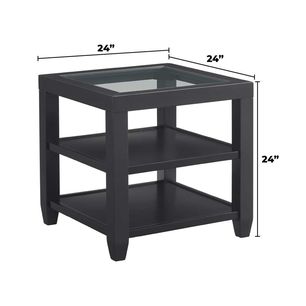 Martin Svensson Home- Cordero Glass Top Console Bar Table and Stool Set, Black -830262 veiw 8