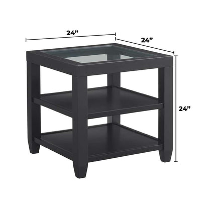 Martin Svensson Home- Cordero Glass Top Console Bar Table and Stool Set, Black -830262 veiw 8