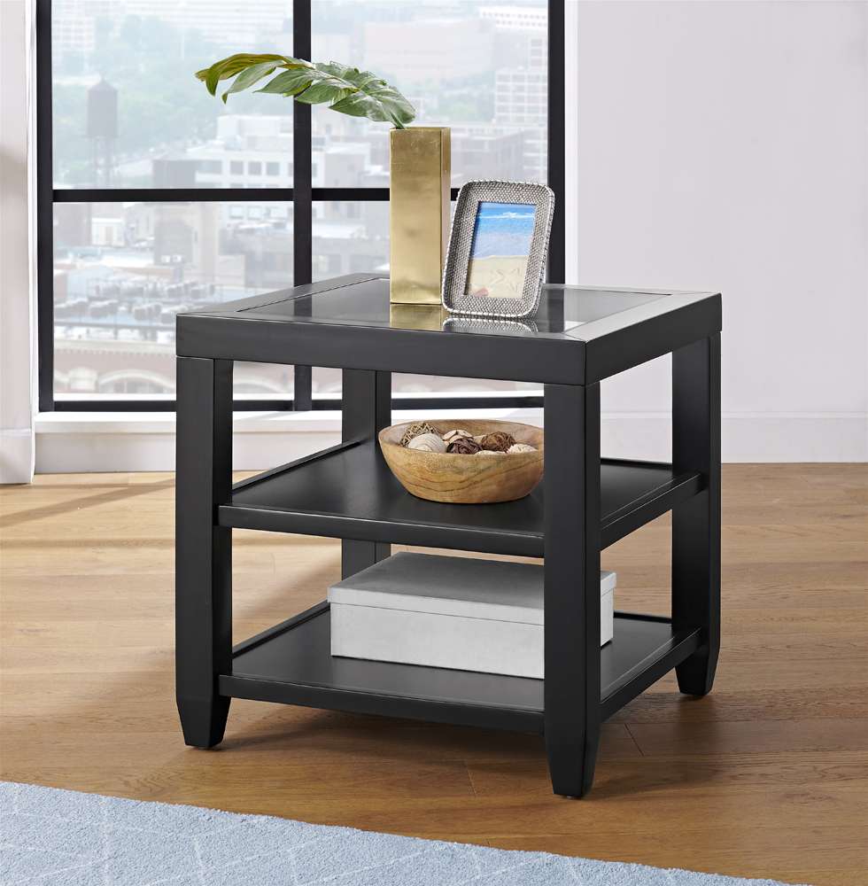 Martin Svensson Home- Cordero Glass Top End Table, Black -830232 veiw 3