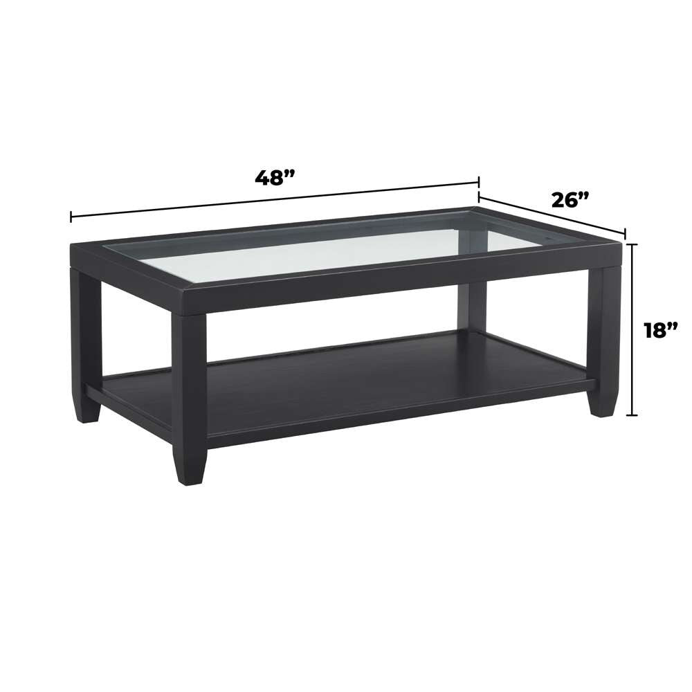 Martin Svensson Home- Cordero Glass Top End Table, Black -830232 veiw 5