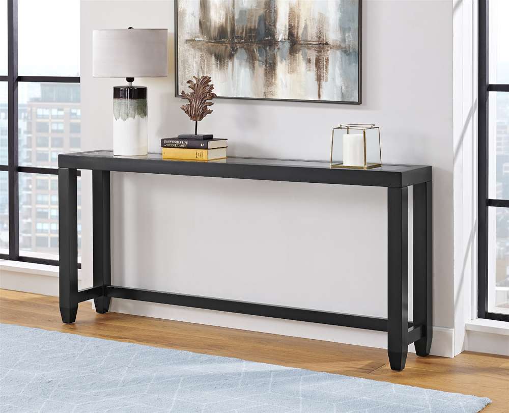 Martin Svensson Home- Cordero Glass Top Sofa Console Table, Black -830242 veiw 1