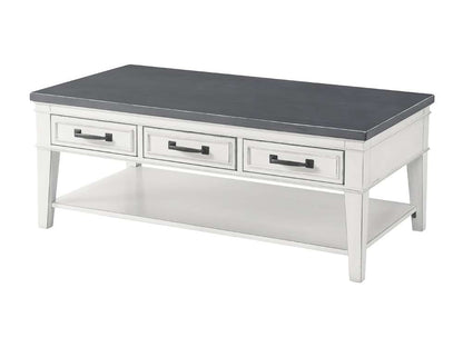 Martin Svensson Home -  Del Mar 3 Drawer Coffee Table, Antique White and Grey - 810129 veiw 1