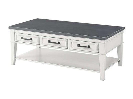 Martin Svensson Home -  Del Mar 3 Drawer Coffee Table, Antique White and Grey - 810129 veiw 1