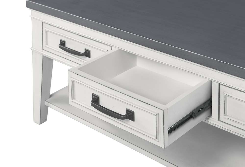 Martin Svensson Home -  Del Mar 3 Drawer Coffee Table, Antique White and Grey - 810129 veiw 3