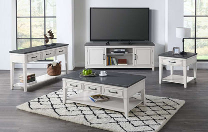 Martin Svensson Home -  Del Mar 3 Drawer Coffee Table, Antique White and Grey - 810129 veiw 5