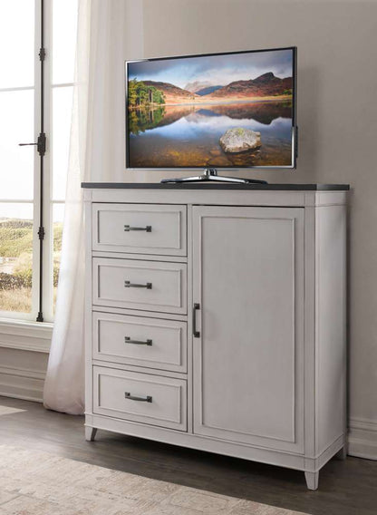 Martin Svensson Home -  Del Mar 4 Drawer Media Chest, White with Grey Top - 6802926 veiw 1