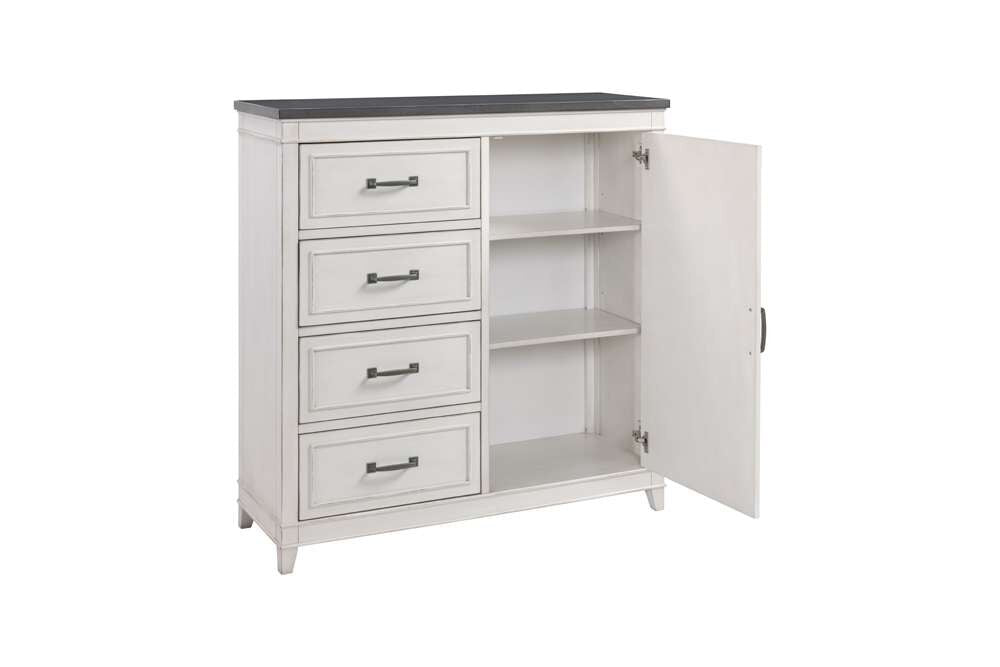 Martin Svensson Home -  Del Mar 4 Drawer Media Chest, White with Grey Top - 6802926 veiw 2