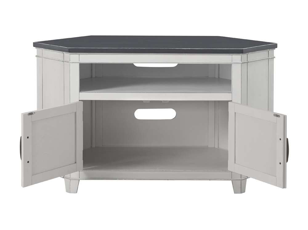 Martin Svensson Home -  Del Mar 50in Corner TV Stand, White and Grey - 910139 veiw 6
