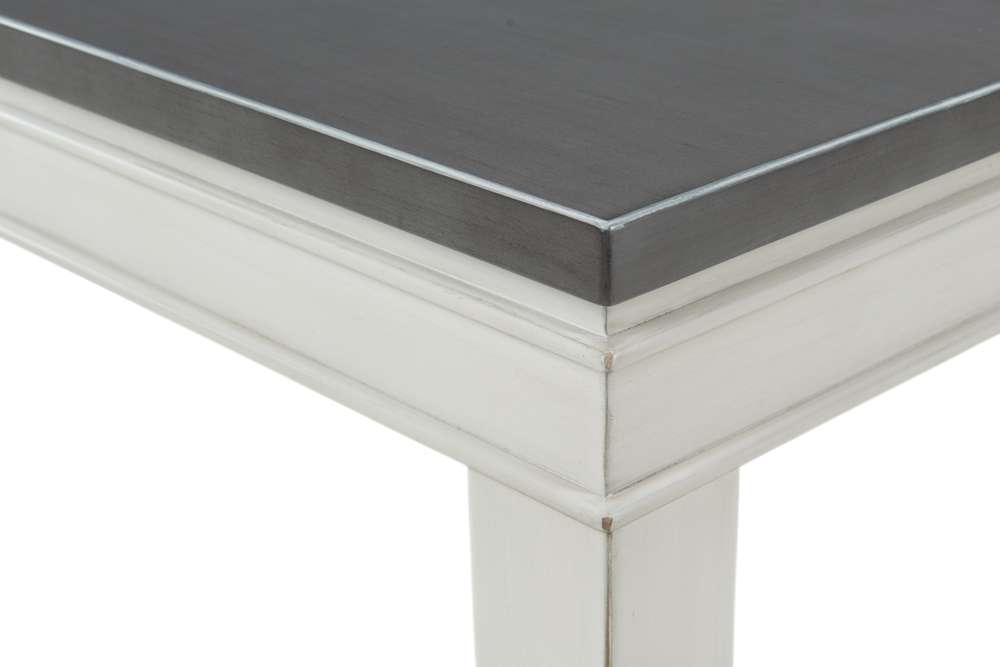 Martin Svensson Home -  Del Mar 60in Dining Table with Extendable Leaf to 78in, Antique White and Grey - 5202931 veiw 3