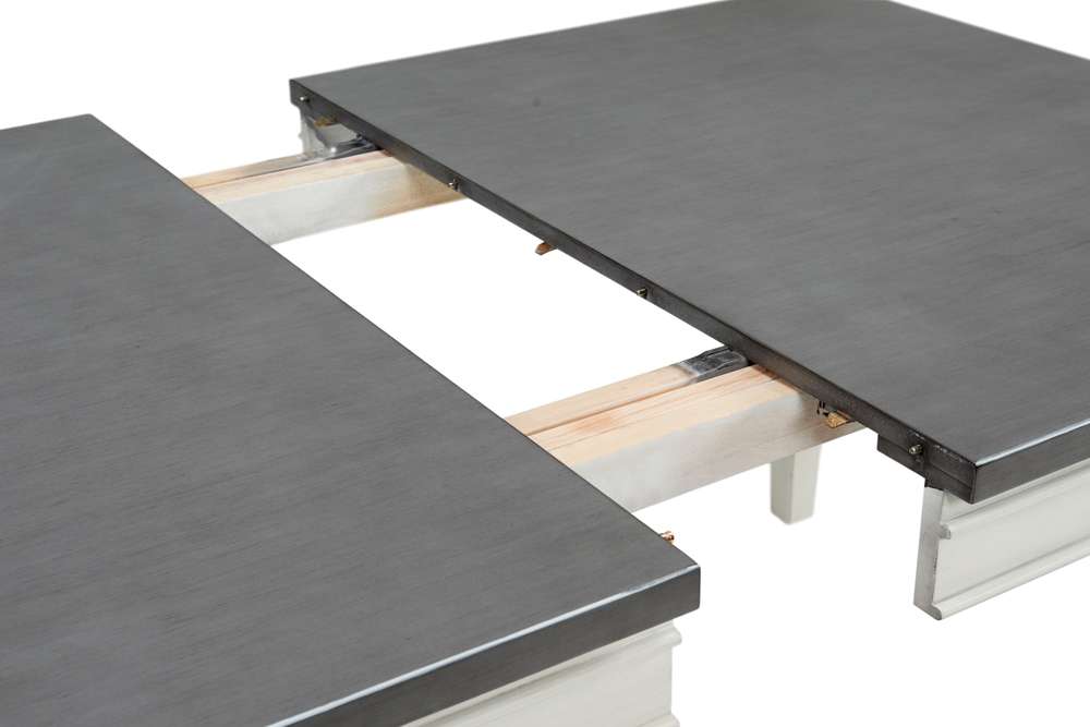 Martin Svensson Home -  Del Mar 60in Dining Table with Extendable Leaf to 78in, Antique White and Grey - 5202931 veiw 4