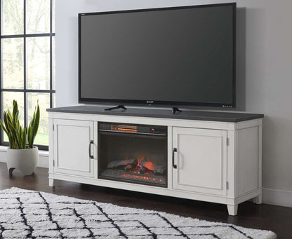 Martin Svensson Home -  Del Mar 70in TV Stand with Electric Fireplace, White and Grey - 910129F veiw 1