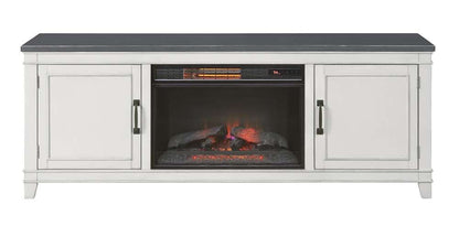Martin Svensson Home -  Del Mar 70in TV Stand with Electric Fireplace, White and Grey - 910129F veiw 5