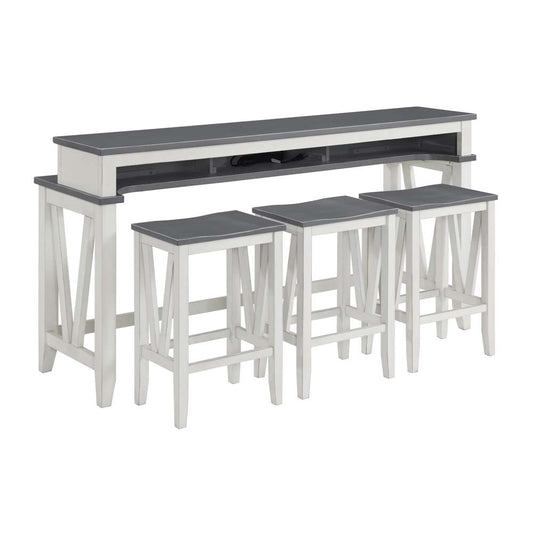 Martin Svensson Home -  Del Mar  Antique White and Grey Console Bar Table and Stool Set  - 820169 veiw 1