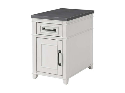 Martin Svensson Home- Del Mar Chairside Table with Power, Antique White and Grey -810179 veiw 1