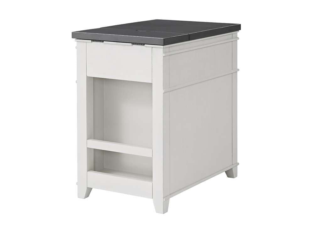 Martin Svensson Home- Del Mar Chairside Table with Power, Antique White and Grey -810179 veiw 4
