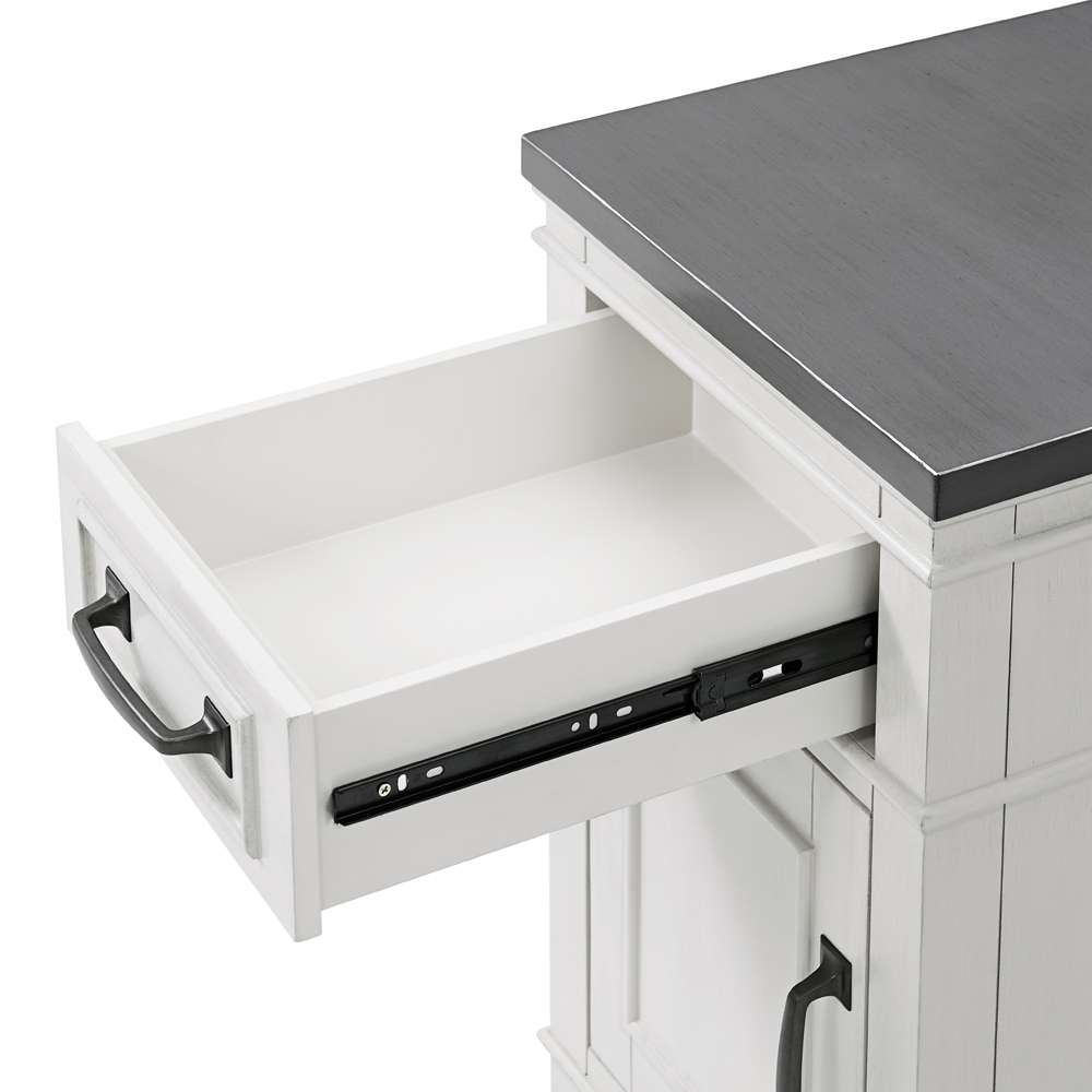 Martin Svensson Home- Del Mar Chairside Table with Power, Antique White and Grey -810179 veiw 6