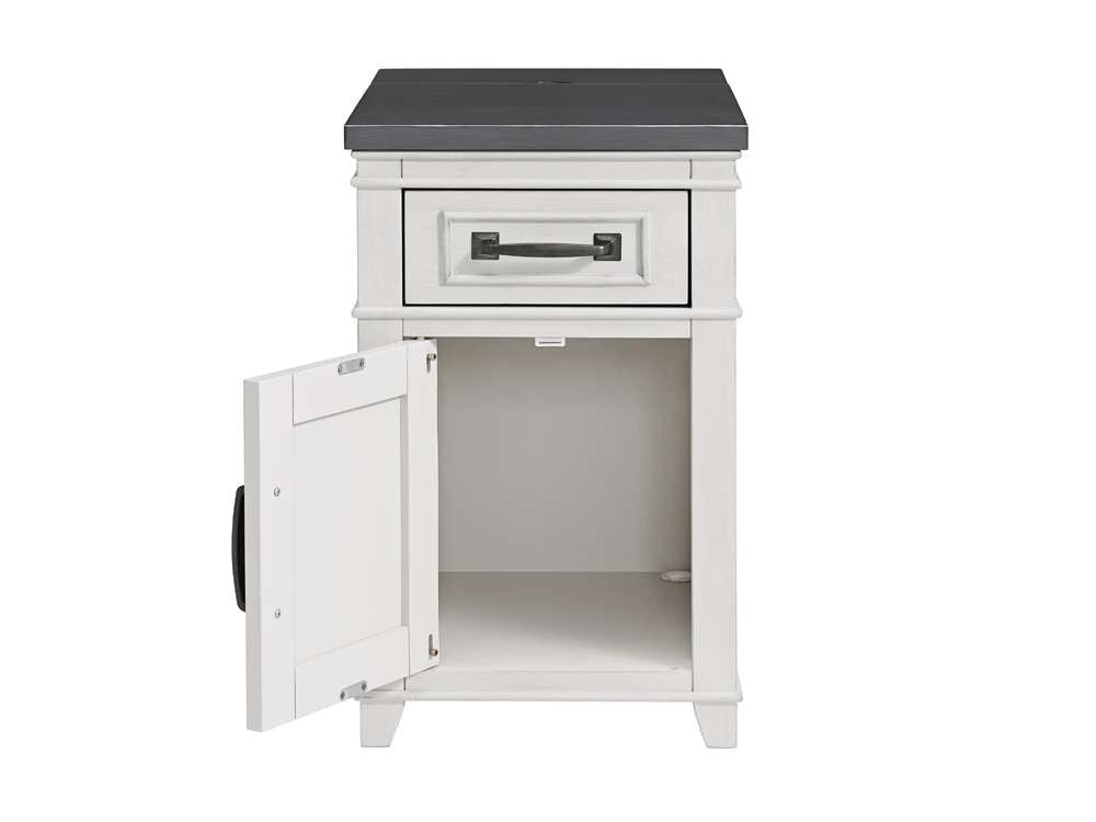 Martin Svensson Home- Del Mar Chairside Table with Power, Antique White and Grey -810179 veiw 10