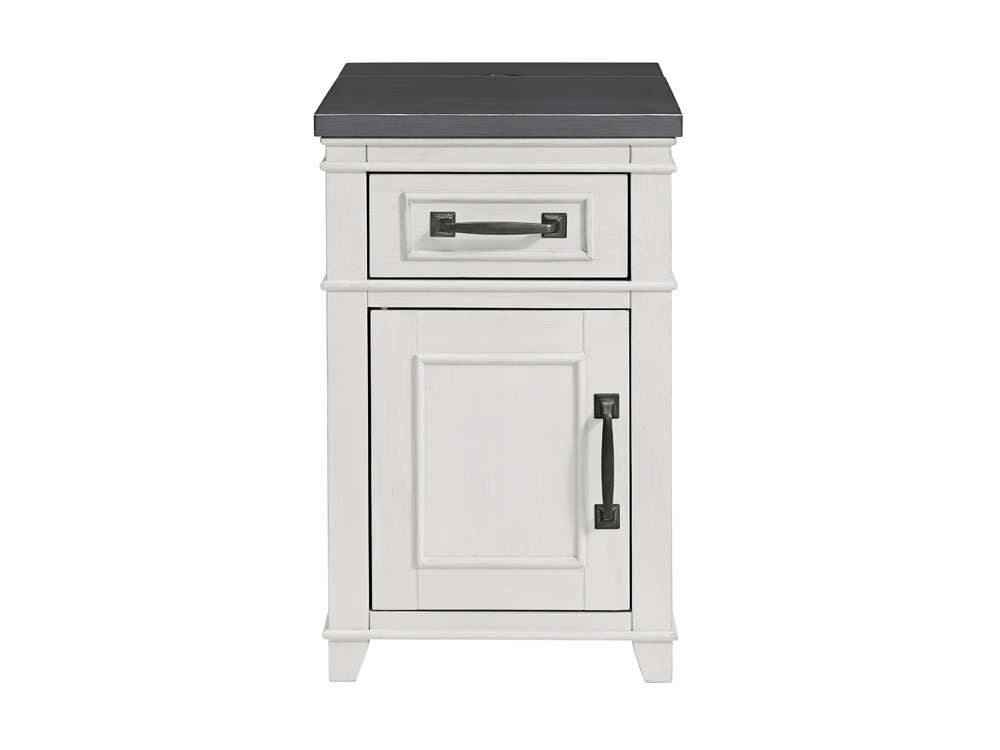 Martin Svensson Home- Del Mar Chairside Table with Power, Antique White and Grey -810179 veiw 11
