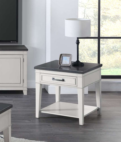 Martin Svensson Home -  Del Mar End Table, Antique White and Grey - 810139 veiw 1