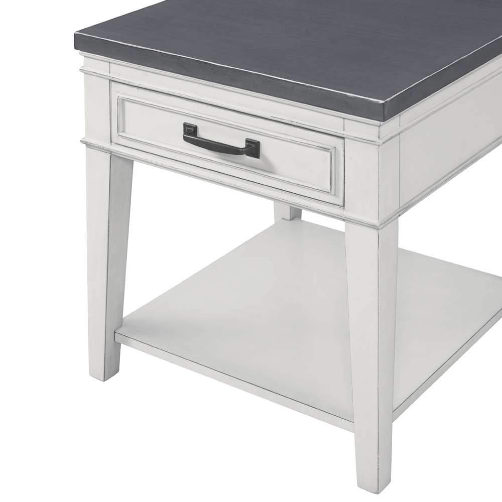 Martin Svensson Home -  Del Mar End Table, Antique White and Grey - 810139 veiw 3