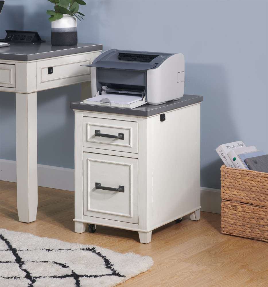 Martin Svensson Home -  Del Mar File Cabinet with Fingerprint Lock,White and Grey - 7102909 veiw 2