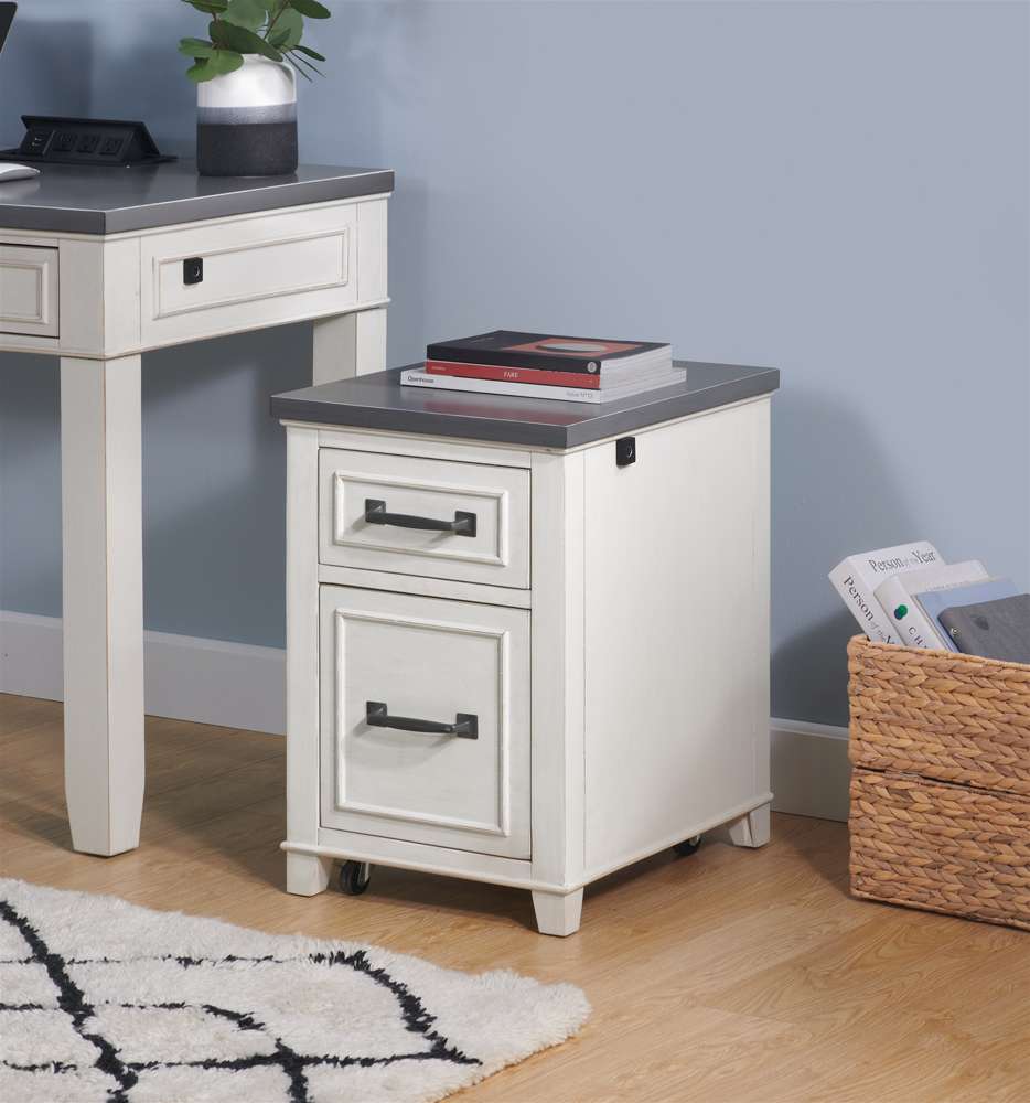 Martin Svensson Home -  Del Mar File Cabinet with Fingerprint Lock,White and Grey - 7102909 veiw 3