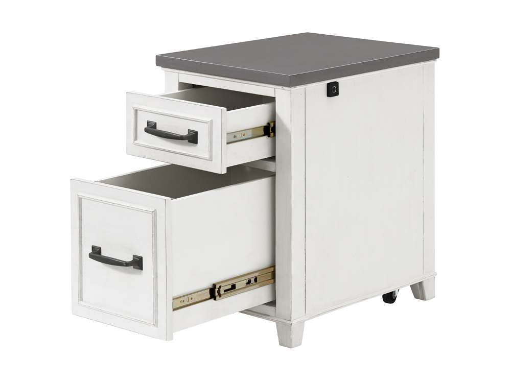 Martin Svensson Home -  Del Mar File Cabinet with Fingerprint Lock,White and Grey - 7102909 veiw 4