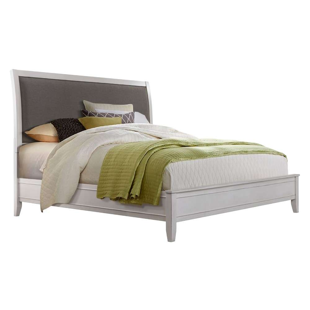 Martin Svensson Home -  Del Mar King Bed, White with Grey Linen - 68029C veiw 1