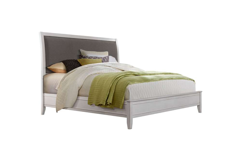 Martin Svensson Home -  Del Mar Queen Bed, White with Grey Linen - 68029A veiw 1