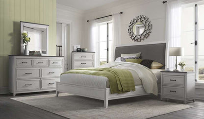 Martin Svensson Home -  Del Mar Queen Bed, White with Grey Linen - 68029A veiw 4