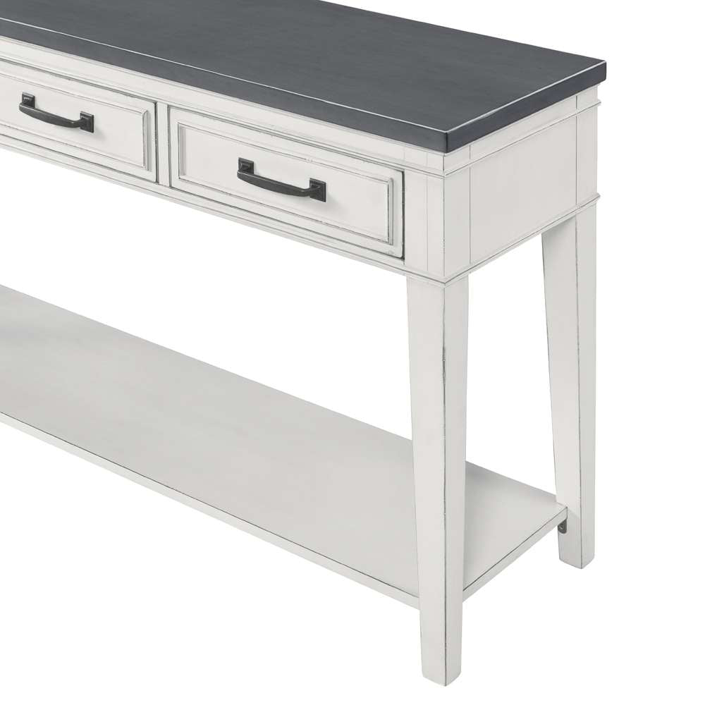 Martin Svensson Home -  Del Mar Sofa Console Table, Antique White and Grey - 810149 veiw 4