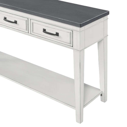 Martin Svensson Home -  Del Mar Sofa Console Table, Antique White and Grey - 810149 veiw 4