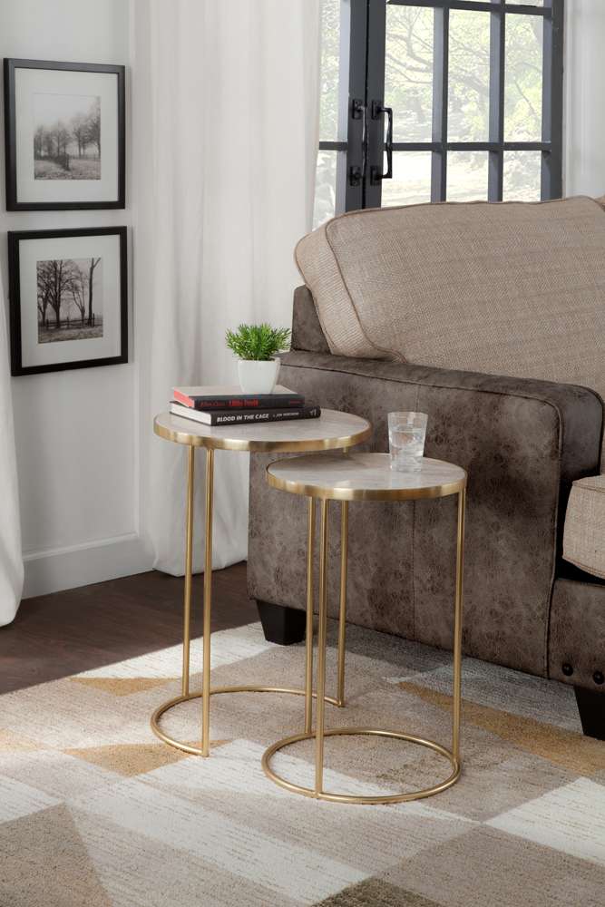 Martin Svensson Home - Dolly Genuine Marble Top Nesting Tables (large) - 3702415 veiw 2
