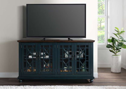 Martin Svensson Home -  Elegant Palisades TV Stand, Catalina Blue with Coffee Top - 91006 veiw 1